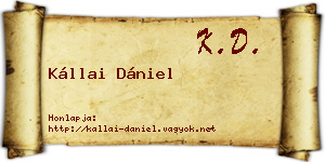 Kállai Dániel névjegykártya